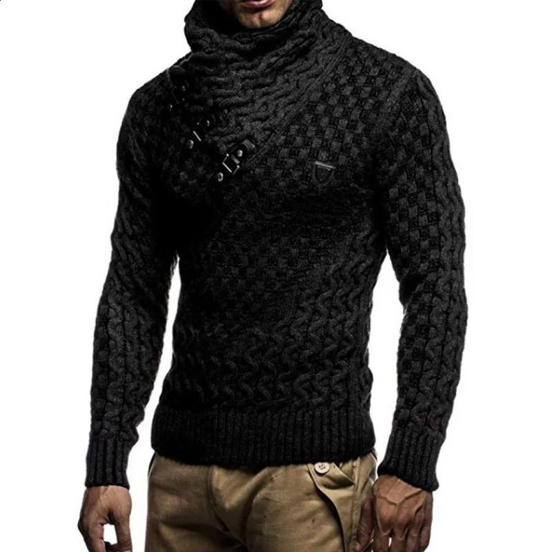 Man Sweaters Streetwear Clothes Turtleneck Sweater Men L Xl Long Sleeve Knitted Pullovers Autumn Winter Soft Warm Basic 240821