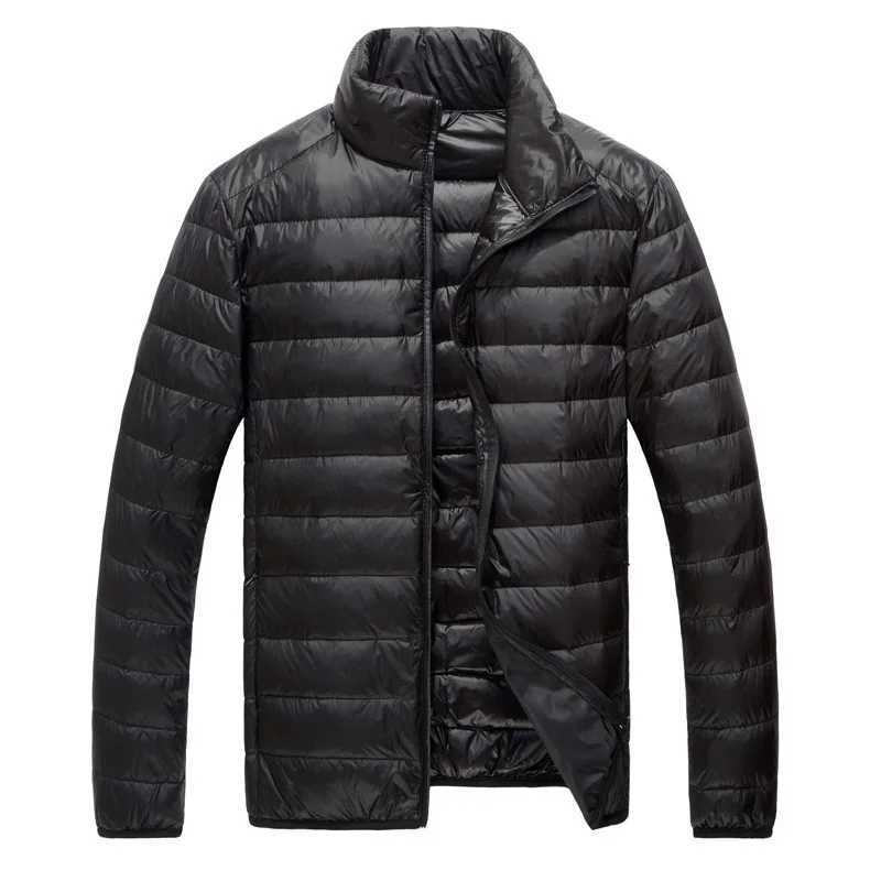 Puffer jacket Mens Down Jacket Fashion Super Light White Duck Down Jacket Stand Collar Solid Color Simple Autumn and Winter Coat Mens Jacket M240821
