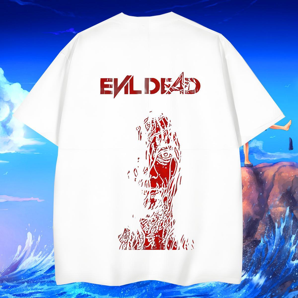 Casual New Men Tees 230g Pure Cotton Street scary Short Sleeve Soft T Shirt For Man Wholesale Customized Clothes