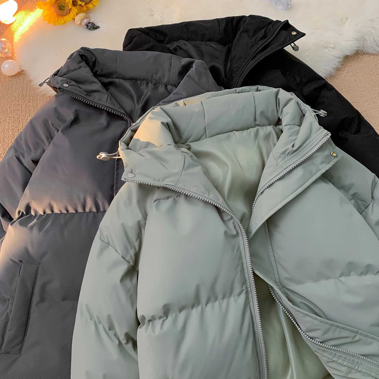 Puffer jacket LAPPSTER Waterproof Winter Coat Y2k Solid Harajuku Puffer Jacket Men Oversized Black Bubble Coat Korean Fashions Hooded Parkas M240821