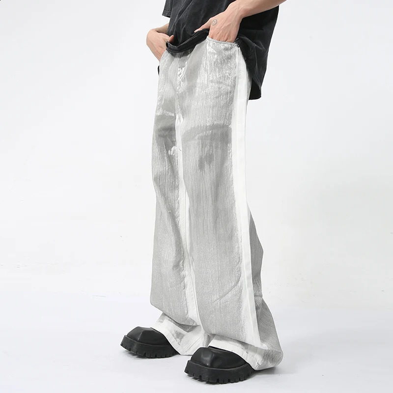 IEFB Summer Mens Jeans High Street Trendy Unique n Feeling Hand Painted Dirty Denim Pants Trendy Trousers 9C5898 240821
