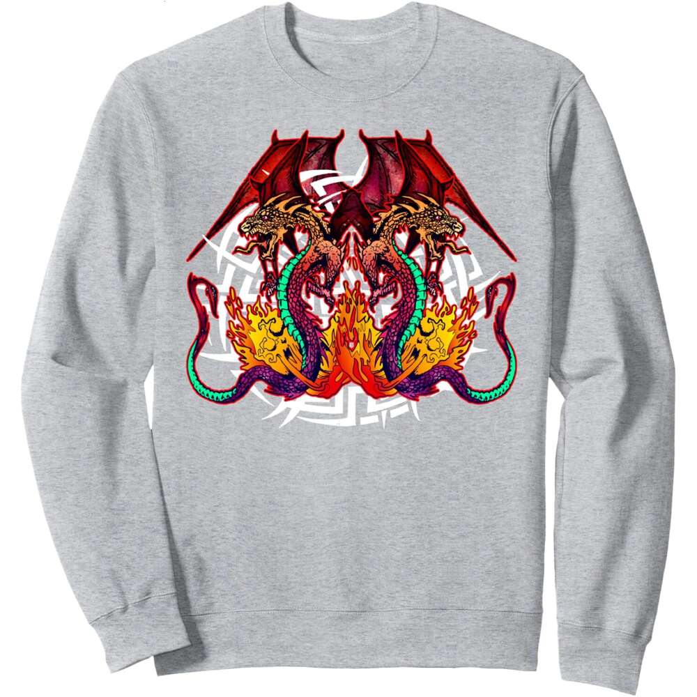 Long Sleeve Shirts for Men sweatshirt Super Fire Breathing Dragon Animal Creature Gift Sweatshirt T shirt Tee Streetwear Casual tops clothes