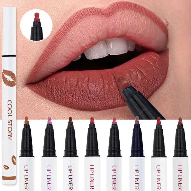Liquid Lipliner Pencil Matte Soft Lip Liner Stick Long Lasting Lips Cosmetic Tools Quick Drying Smudge Proof Natural LipstickXJ241209
