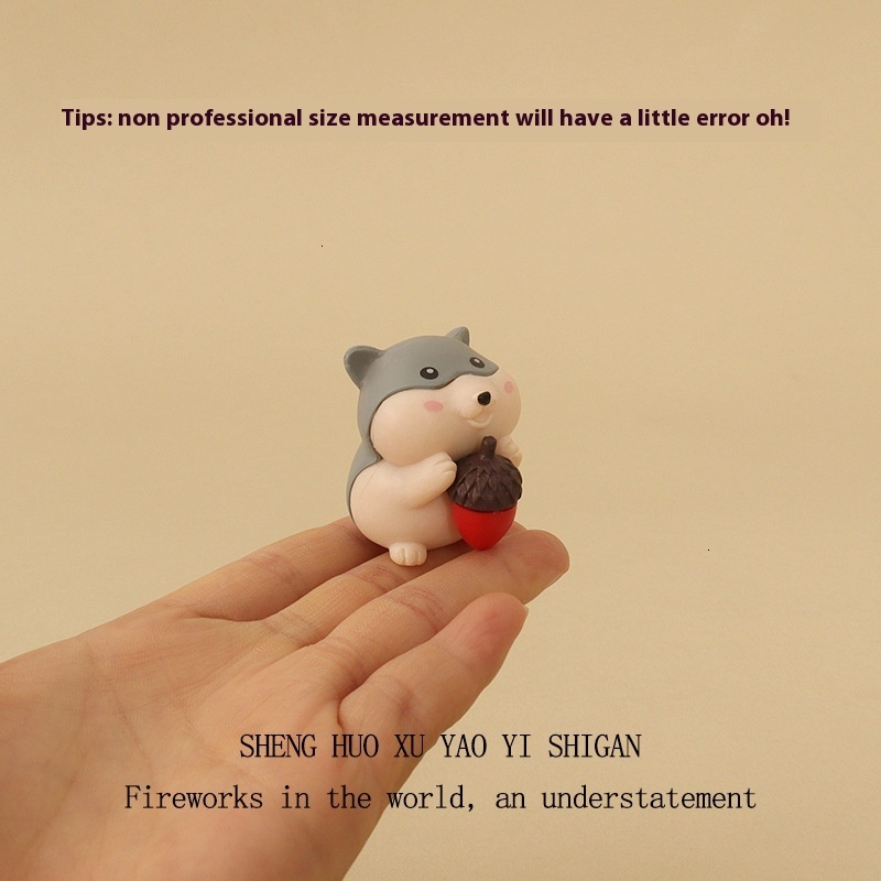 Cartoon creative mini cute hamster pine cone micro landscape gardening OB11 home decoration desktop ornament