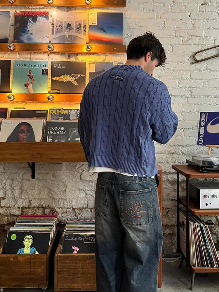 Casual Yellow Half Turtleneck Sweater Men Fashion Long Sleeve Tassel Knitted Pullover For Autumn Lazy Long Sleeve Knitted Jumper 240821