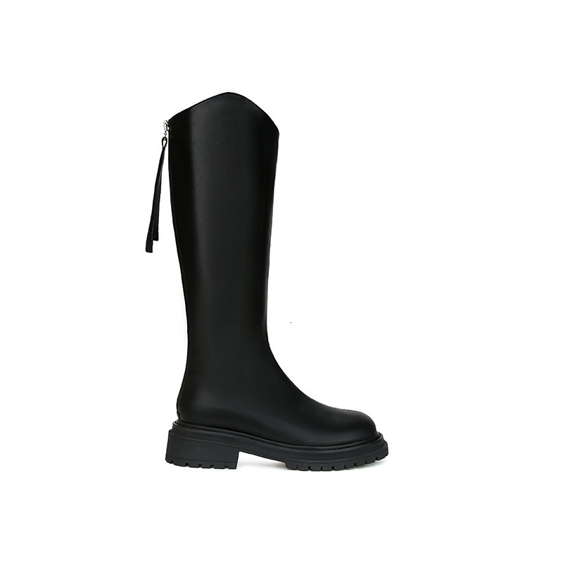 Ddmysports Su Yinyin Same Style Kitano Flower Mist Elastic Round Ead V Neck Back Zipper Mid Igh Women S Knight Boots OUTDOOR