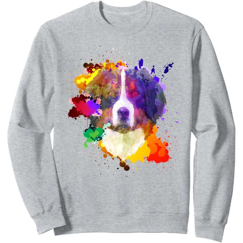 Long Sleeve Shirts for Men sweatshirt Dog Color Splash Animal Lover Funny Gift Sweatshirt T shirt Tee Streetwear Casual tops clothes