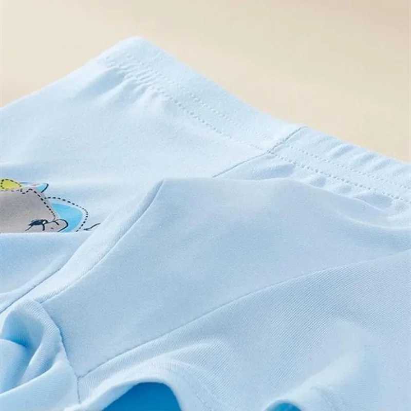 4pcs/Pack Boys Underwear Kids Milk Silk Boxer Cute Cartoon Training Boyshorts for Toddler Size 3-12 Years Y240821