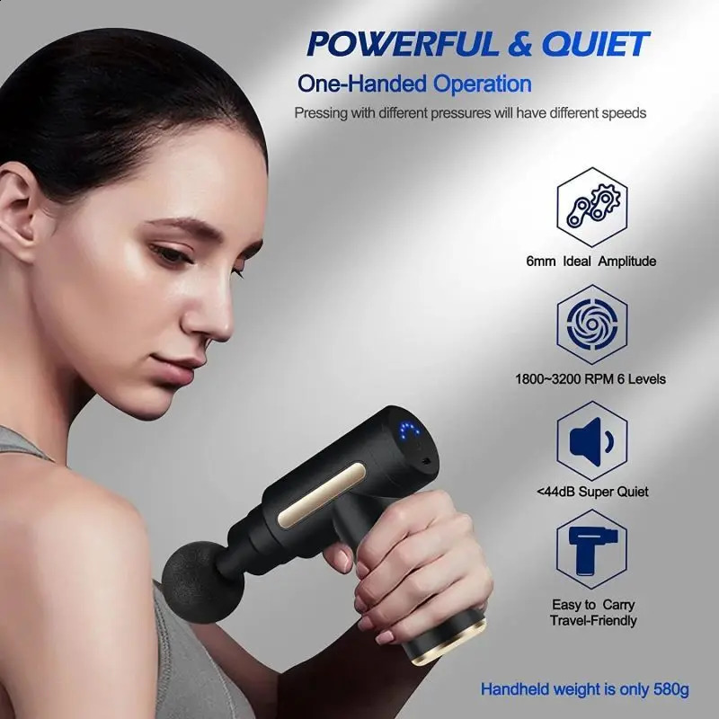 Portable Fascia Gun Deep Tissue Massage Mini Lightweight and Adjustable Speed Massage Equipment Suitable for the Whole Body 240808CJ
