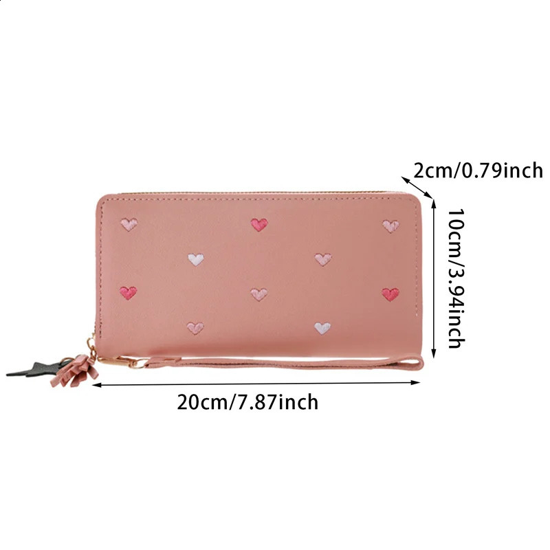 Women Long Wallets Purses Love Heart Wallets for Ladies Money Pocket Card Holder Female Wallets Phone Clutch Bag 240820