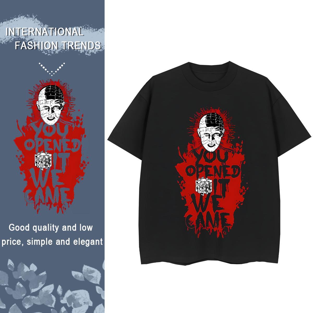 New Designer Tshirt for Man Woman 230g 100% Cotton High Street Hip Hop skull Crew Neck Breathable T Shirts Men Loose Fit Custom Print Plus Size Clothe