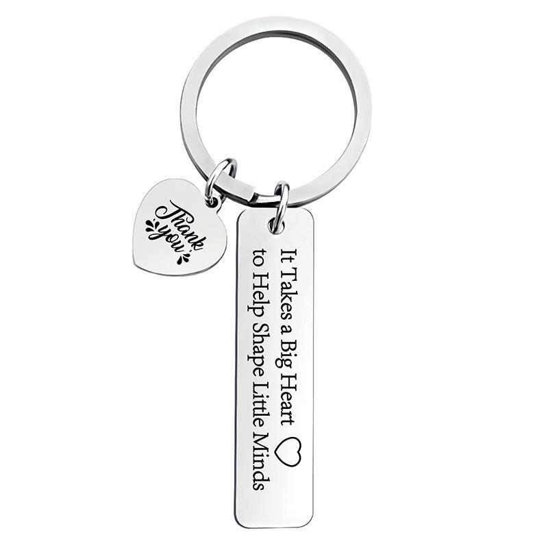Friendship inspirational stainless steel engraved keychain sunflower peach heart gift for friends and girlfriends
