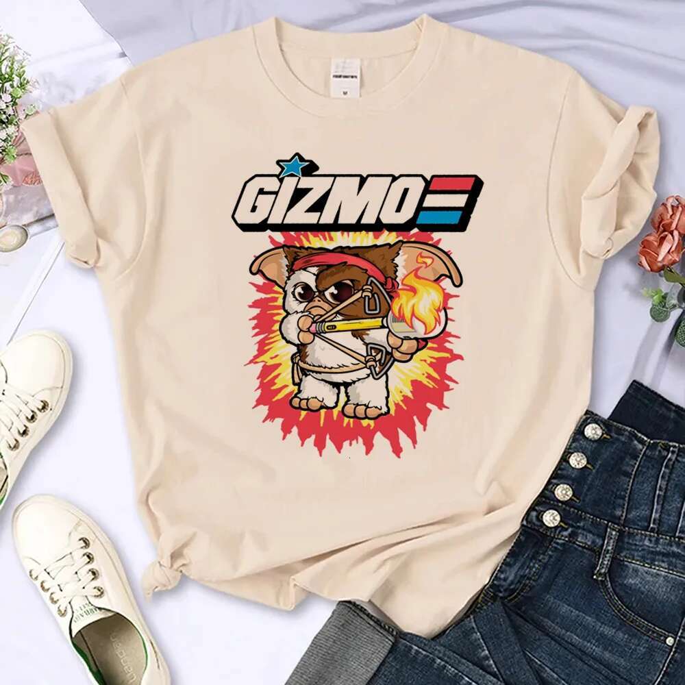 Anime Grems Streetwear Comic T Shirt Female Clothes Short Sleeved 2024 Summer Women Lady T-shirts -shirts