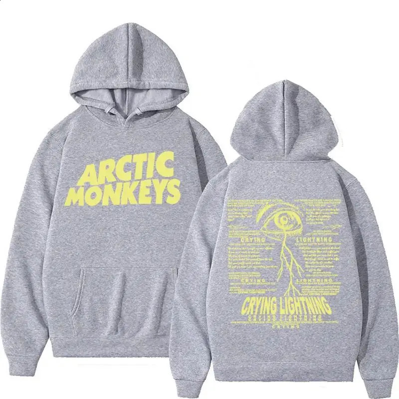 Rock Arctic Monkey Weeping Lightning Hoodie Mens Harajuku Hip Hop Punk Gothic Sportswear Casual Printed Cotton 240820