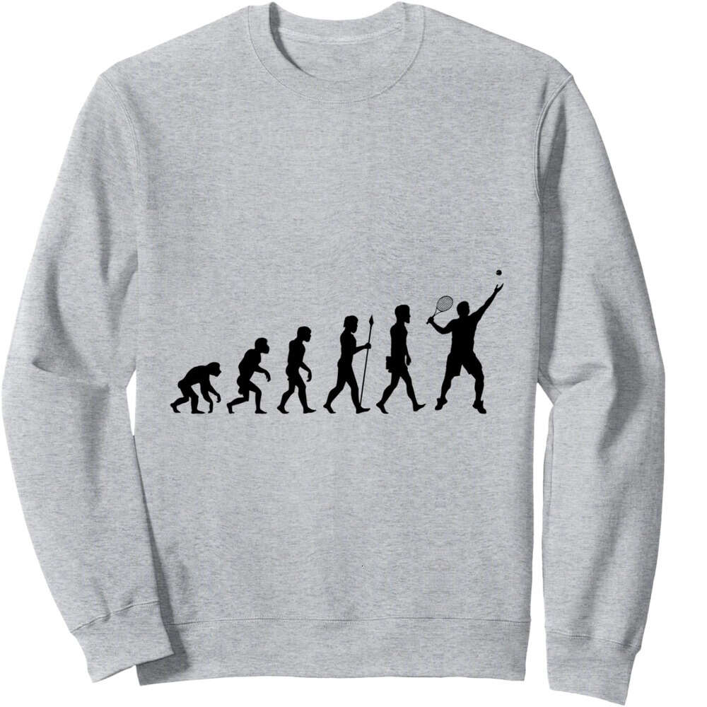Long Sleeve Shirts for Men sweatshirt Funny Evolution Of Player Gift Tennis Sport Trainer Sweatshirt T shirt Tee Streetwear Casual tops clothes