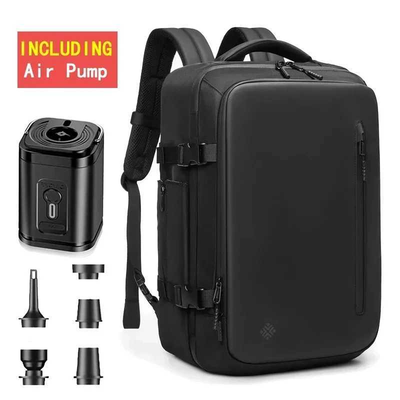 Waterproof Man Travel Backpack Vacuum Compression With Air Pump Anti Theft Laptop Bag Expandable Fashion Casual Large Back Pack CL240821