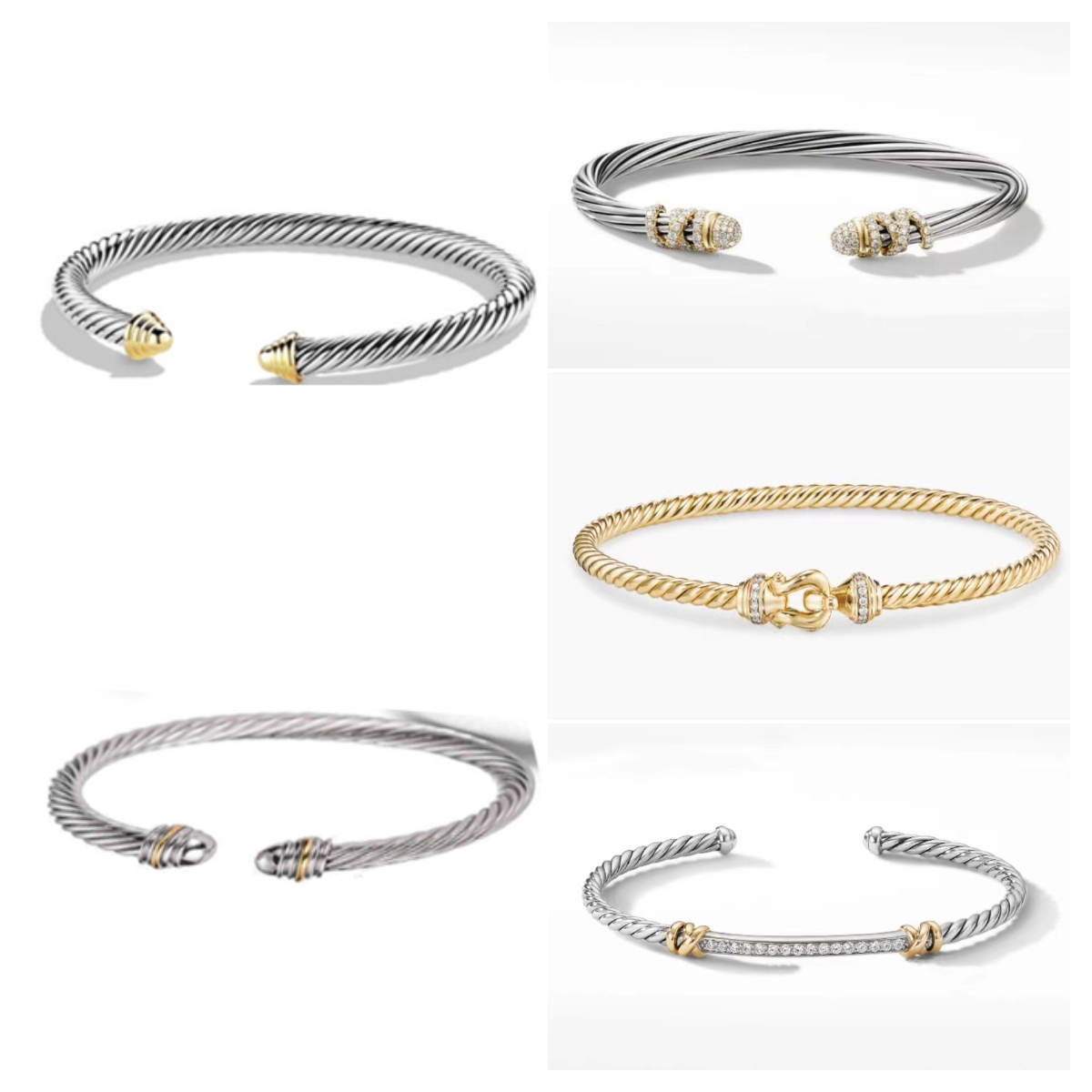 silver bracelet designer twisted rope designer jewelry metal jewlery designer for women titanium steel gold bracelet punk with diamond bracelet