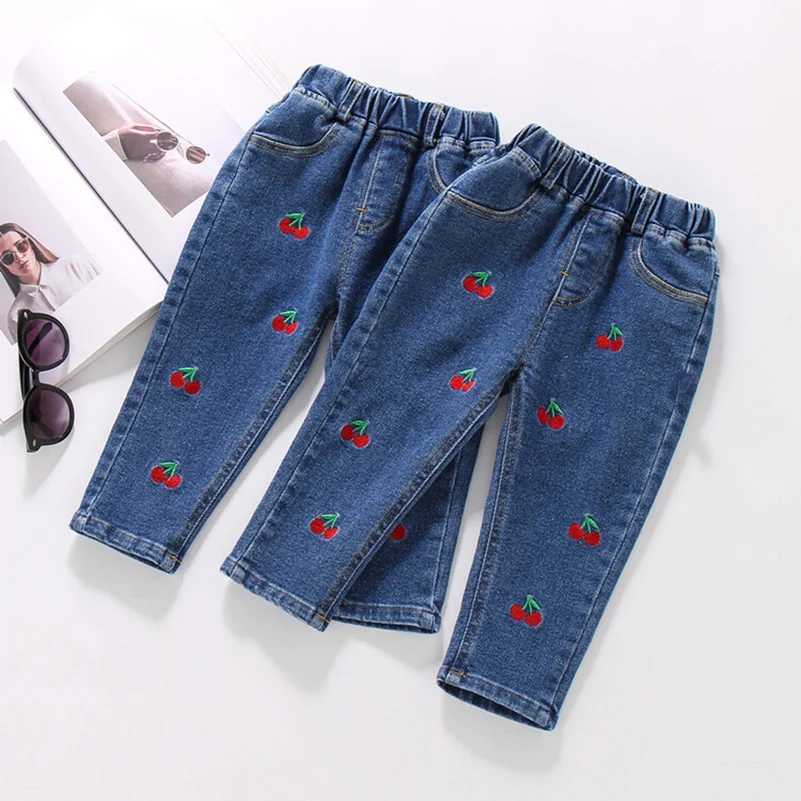 2024 Summer Boys Breathable Versatile Solid Color Printed Cartoon Cherry Mosquito Pants/Jeans 1-6 Years OldW240819