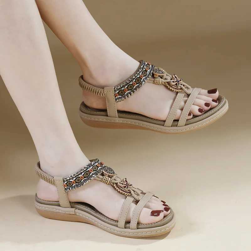 36-42 Shoes for Women Summer Fashion 2024 Bohemain Beach Flip Flops Soft Wedge Casual Comfortable Sandals Women Sandals CL240806