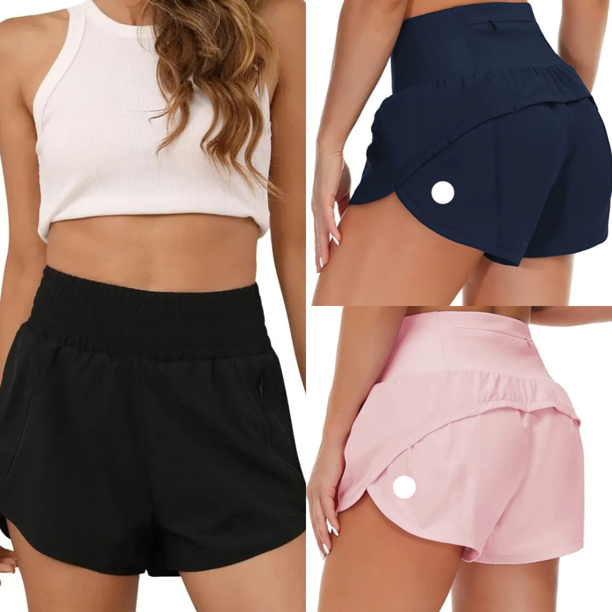speed up highrise ed short waist sports designer shorts womens set quick drying loose running clothes back zipper pocket fiess yoga