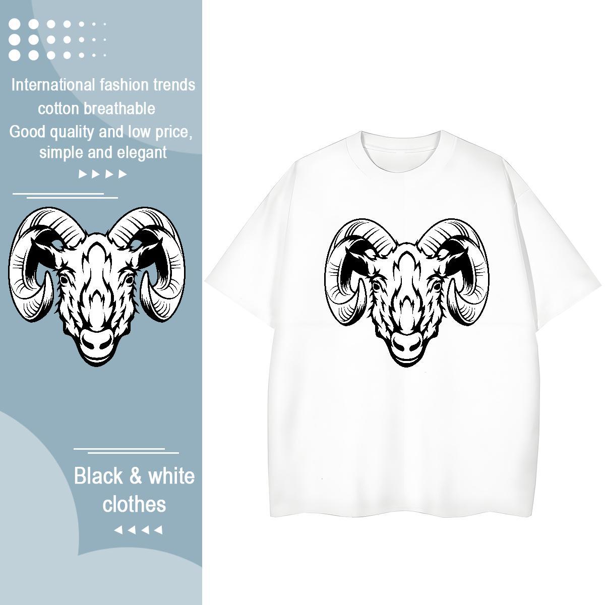 Classic T-Shirts for Women Short sleeve Soft 100% Cotton 230g Unisex Tshirts Anime Oversized sheep Home Outdoor Wholesale Wear