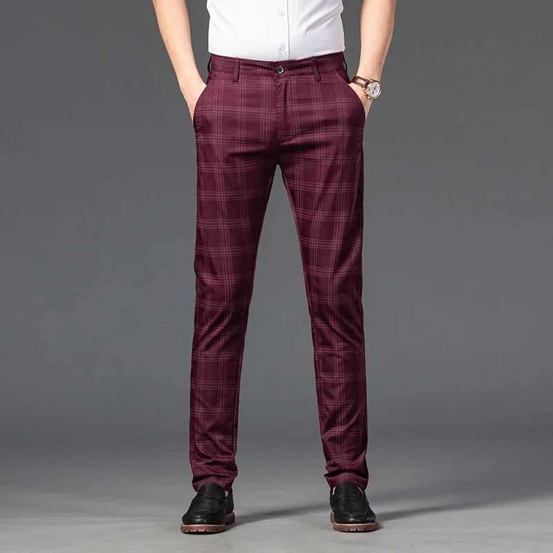 Spring Mens Trouser Fashion Business Classic Stripe Flat Black Solid Color Trouser High Quality Formal Set Mens Pants 30-38W240725
