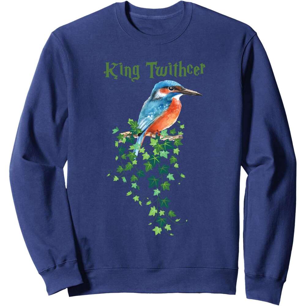 Long Sleeve Shirts for Men sweatshirt King Twithcher Colorful Kingfisher Design Gift Sweatshirt T shirt Tee Streetwear Casual tops clothes
