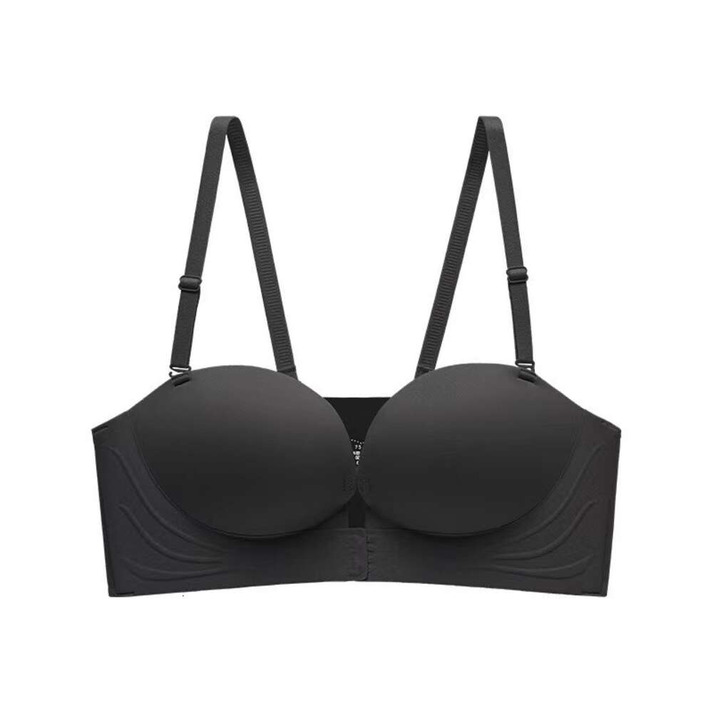 Strapless for female Xia, with a small chest that gathers and highlights, slip front buckle, anti glare bra, no trace, invisible wrapping bra dongduma