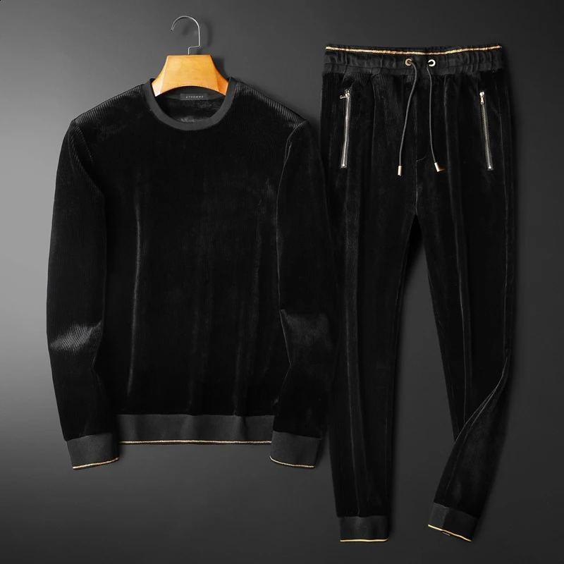 Autumn and winter TB letter thick double-sided gold velvet youth sportswear of high quality 240827