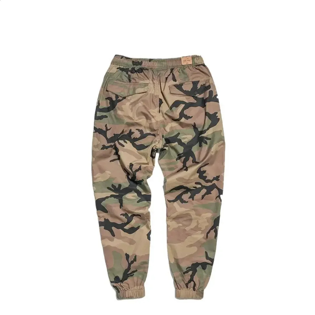 Summer thin breathable camouflage cargo pants for men loose fit elastic waist casual mens wear summer 240821
