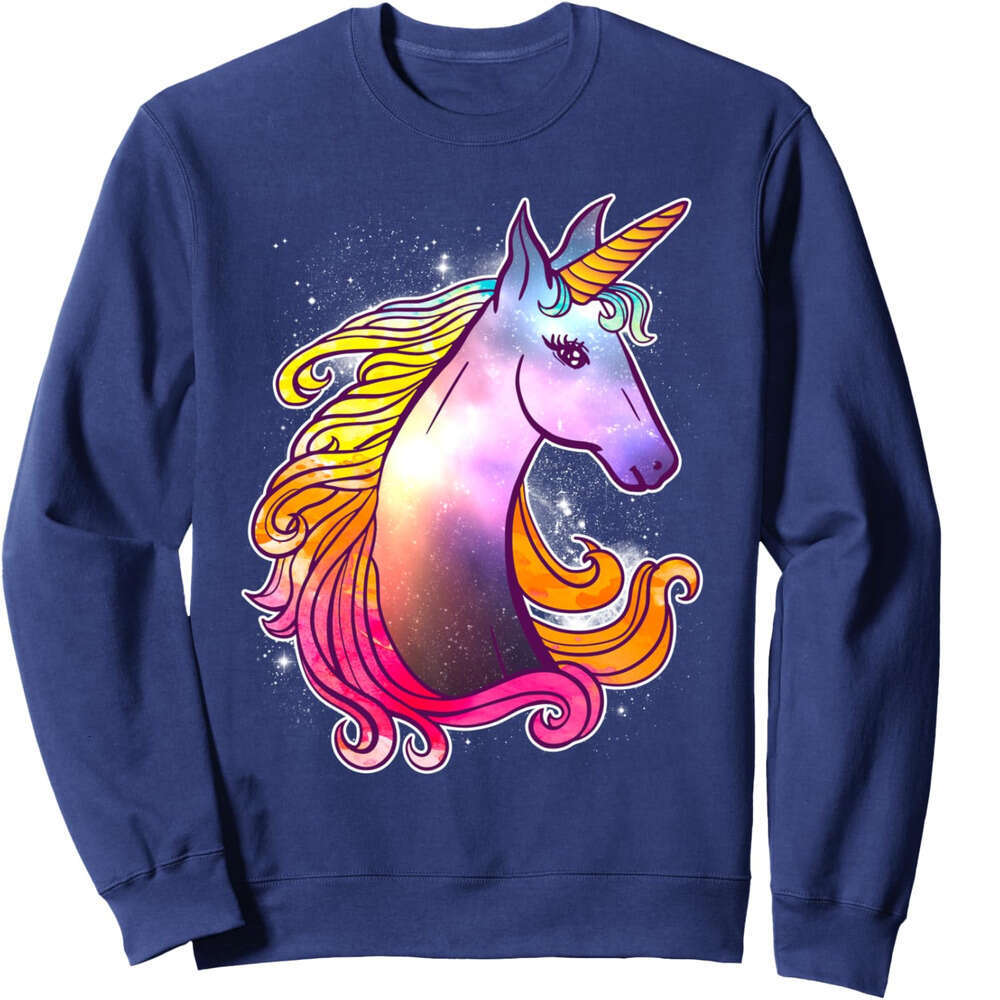 Long Sleeve Shirts for Men sweatshirt Awesome Violet Colorful Magical Unicorn Gift Sweatshirt T shirt Tee Streetwear Casual tops clothes