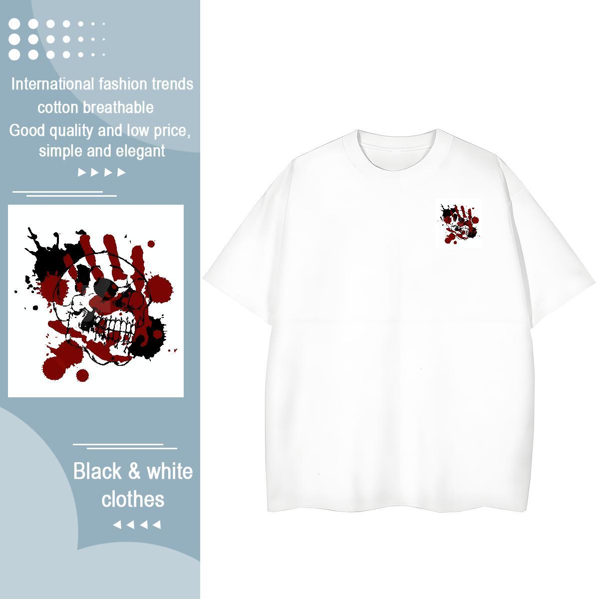 Designer Fashion scary Men Tees 100% Cotton 230g Men T Shirts Cartoon Printing L-4XL Street Breathable Soft Comfortable Tops Tees