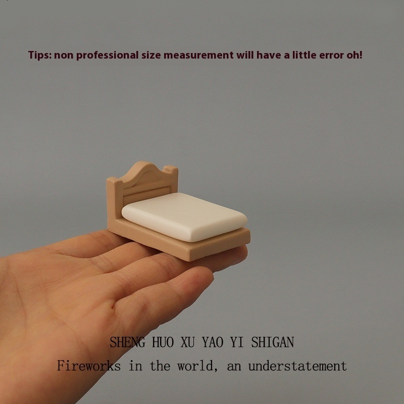 Miniature simulation mini cabinet double bed cute little girl baby house decoration accessories micro landscape landscaping small ornaments