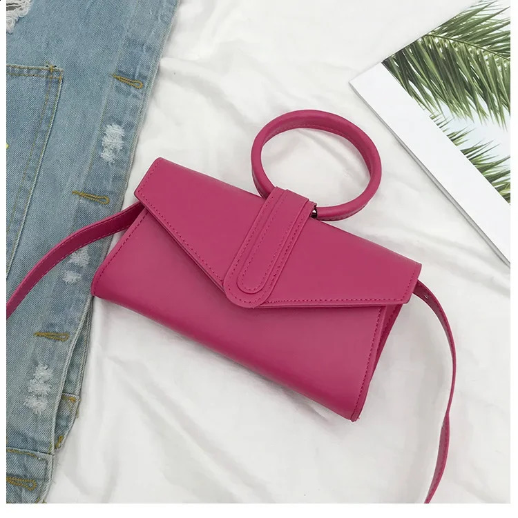 Small Handbag Retro PU Leather Shoulder Bags for Women Bag Yellow Orange Candy Color Female Mini Crossbody Handbags 240821