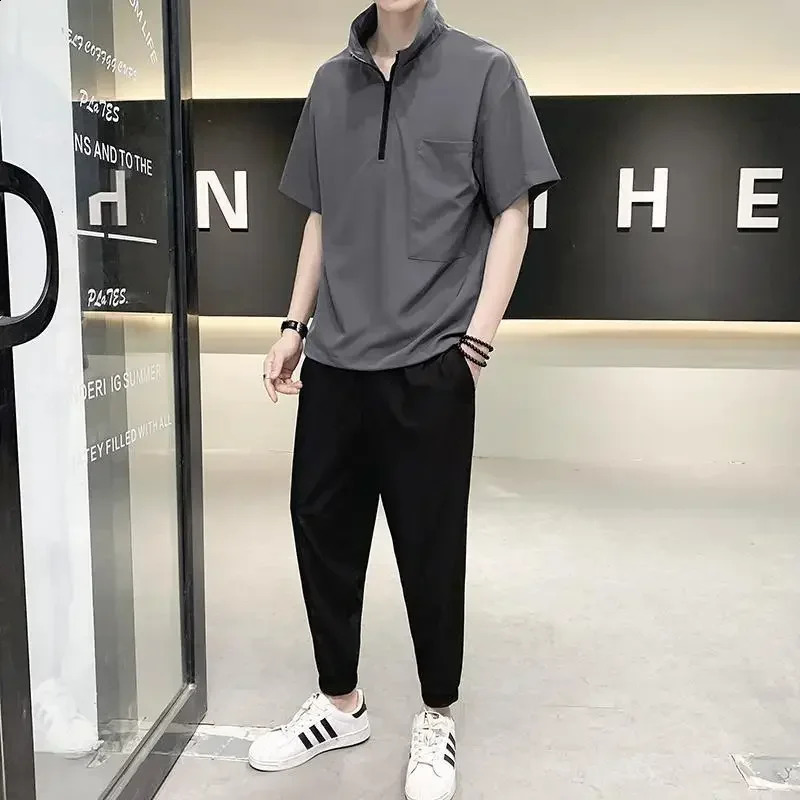 T Shirt Man Plain Tracksuit Sweatpants Pants Sets Sportswear Top No Mens Clothing Basic Sports Suits 5xl Trend Cool 240821