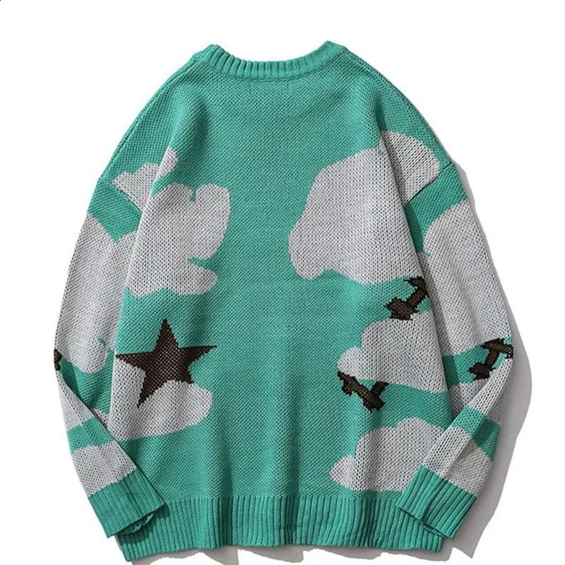 Y2K Womens AutumnWinter Loose Sleeve Sweater Personalized Casual Round Neck 240821
