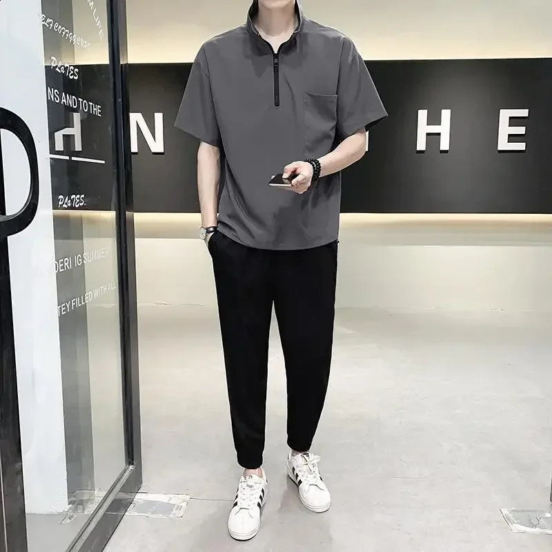 T Shirt Man Plain Tracksuit Sweatpants Pants Sets Sportswear Top No Mens Clothing Basic Sports Suits 5xl Trend Cool 240821