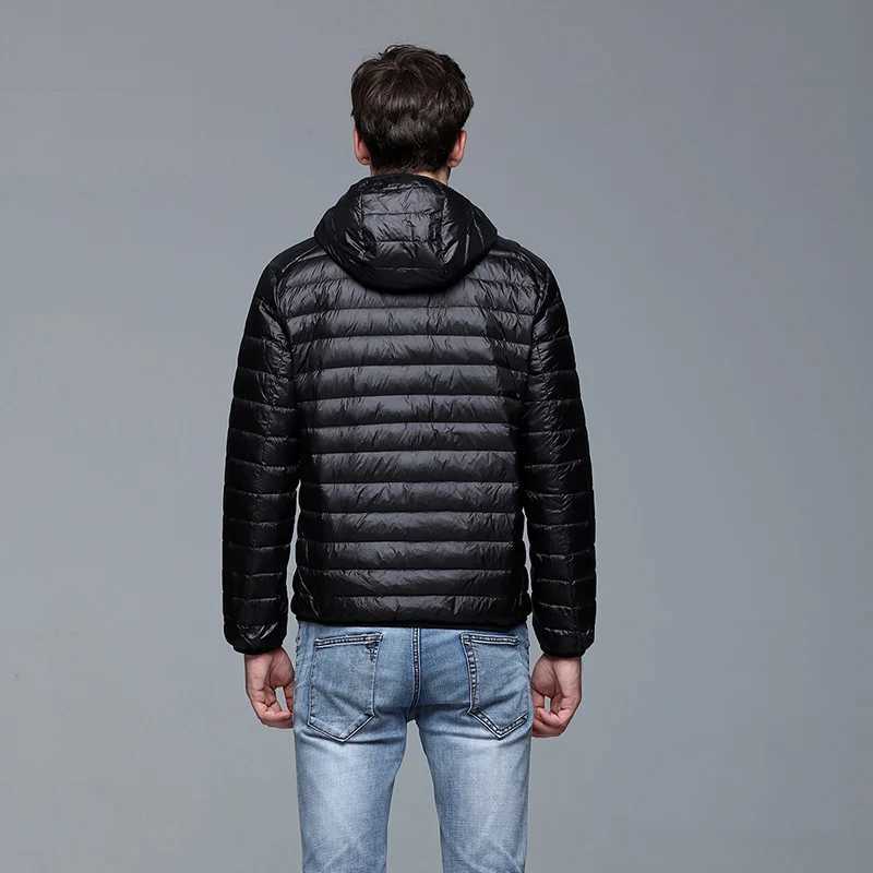 Puffer jacket Autumn Winter Men Duck Down Jacket Ultra Light Thin Warm Jackets Man Streetwear Feather Parkas Male Hooded Coats Plus Size 5XL M240821