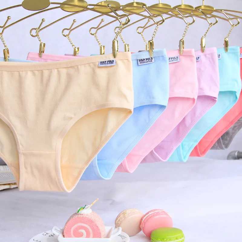 4Pcs/lot Girls Briefs Panties Cotton Teen Underwear Little Toddler 8-14Y Y240821