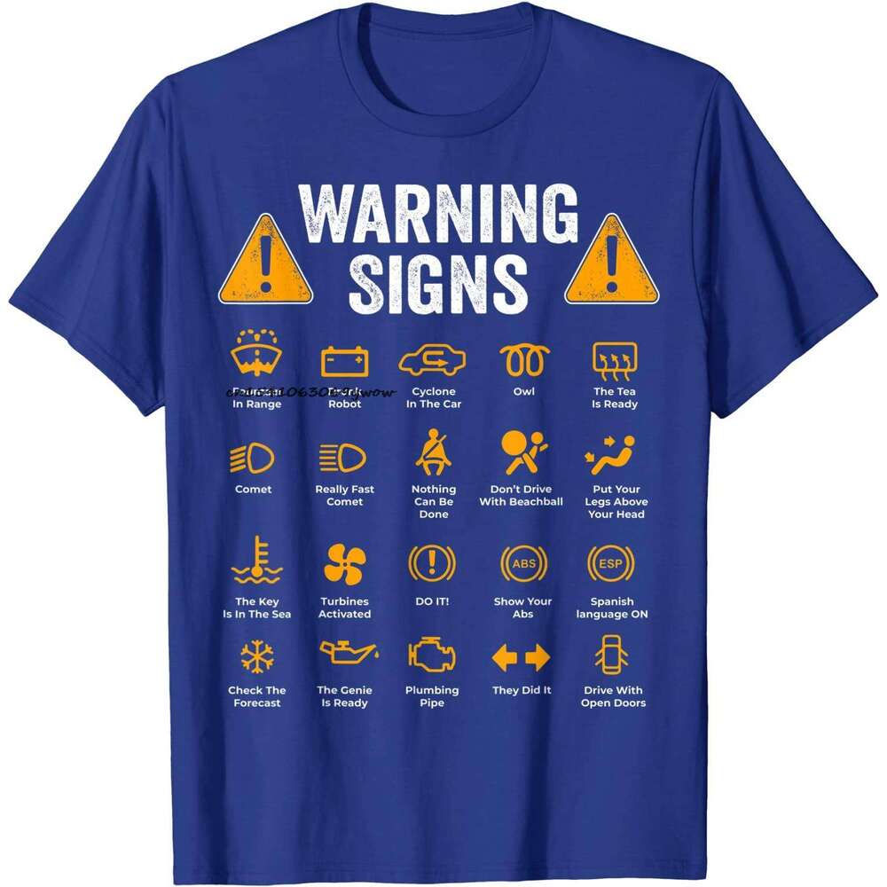 Driving Funny Warning Signs 101 Auto nic Gift Driver T-Shirt Fashion T Shirt Cotton Mens Tops Tees Casual ops ees