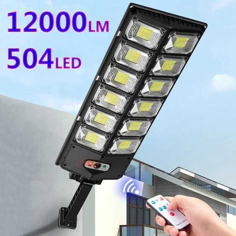 Powerful Outdoor Solar Lights 12000 Lumens Lighting 504 LED Garden Lamp Solar Panel Lamps Waterproof Motion Sensor Street Light Y240820