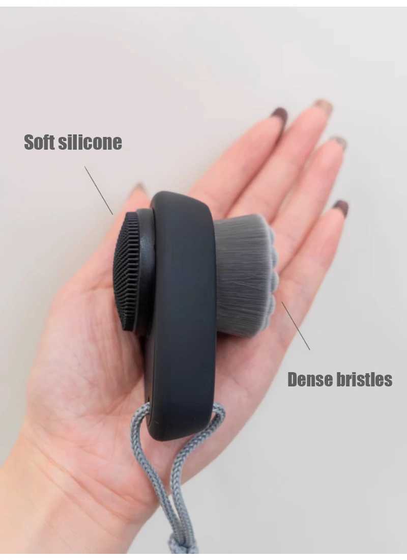 Face Care Tool Massage Scrubber Facial Cleansing Brush Wash Face Brush Soft Bamboo Charcoal Facial Cleansing Brush Y240821