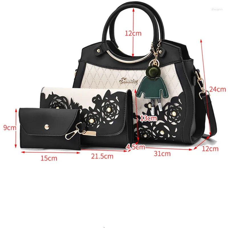 Free Shipping Totes 2025 Female Composite Bags Hollow Out Ombre Handbag Floral Print Shoulder Bag Ladies Pu Leather Casual Totedesigner Bag Luxury Bag