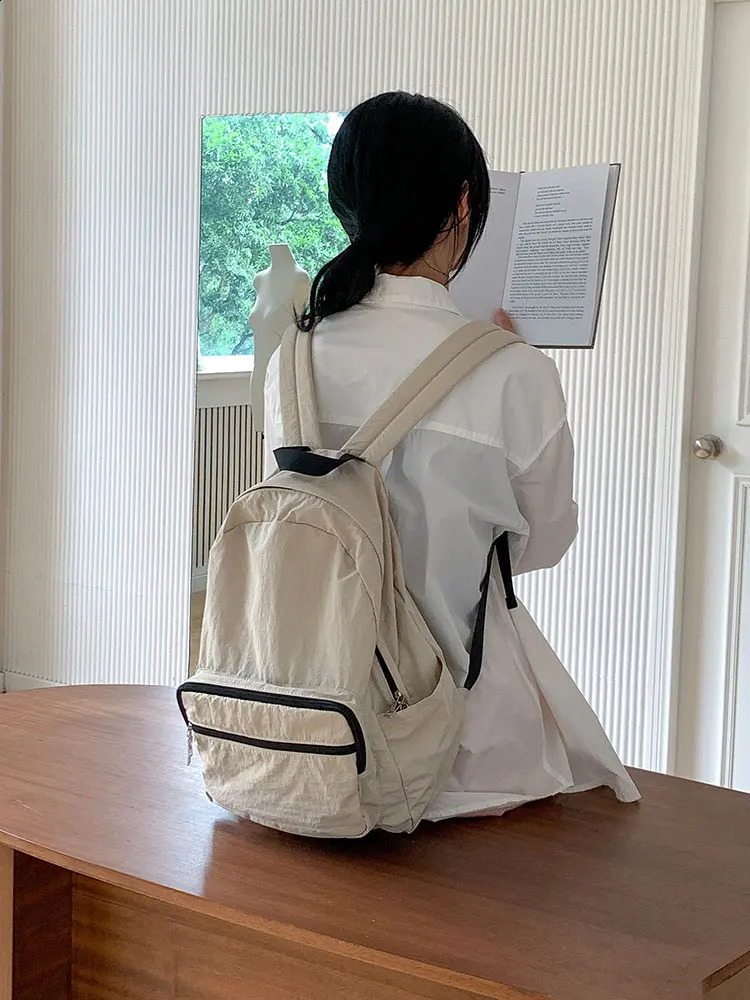Waist womens backpack preparatory style nylon womens backpack niche design college womens travel girl backpack 240808