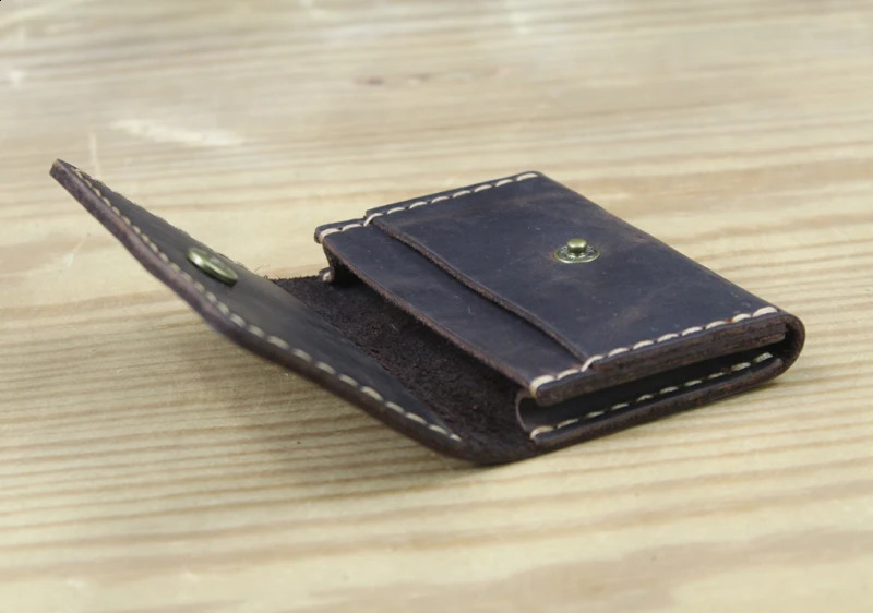 Handmade genuine pickup truck wallet leather card holder mens small credit ID womens business box MC412 240820