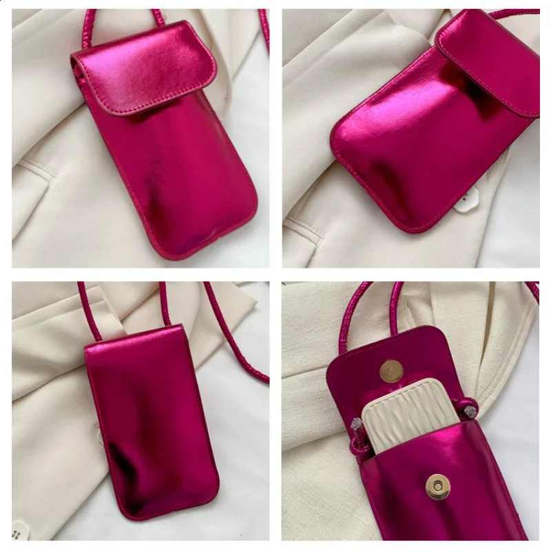 Causal Women Bags Pu Wallets Solid Color Cell Phone Purse Lady Crossbody Shoulder Bag Handbag Female Money Messenger y240820