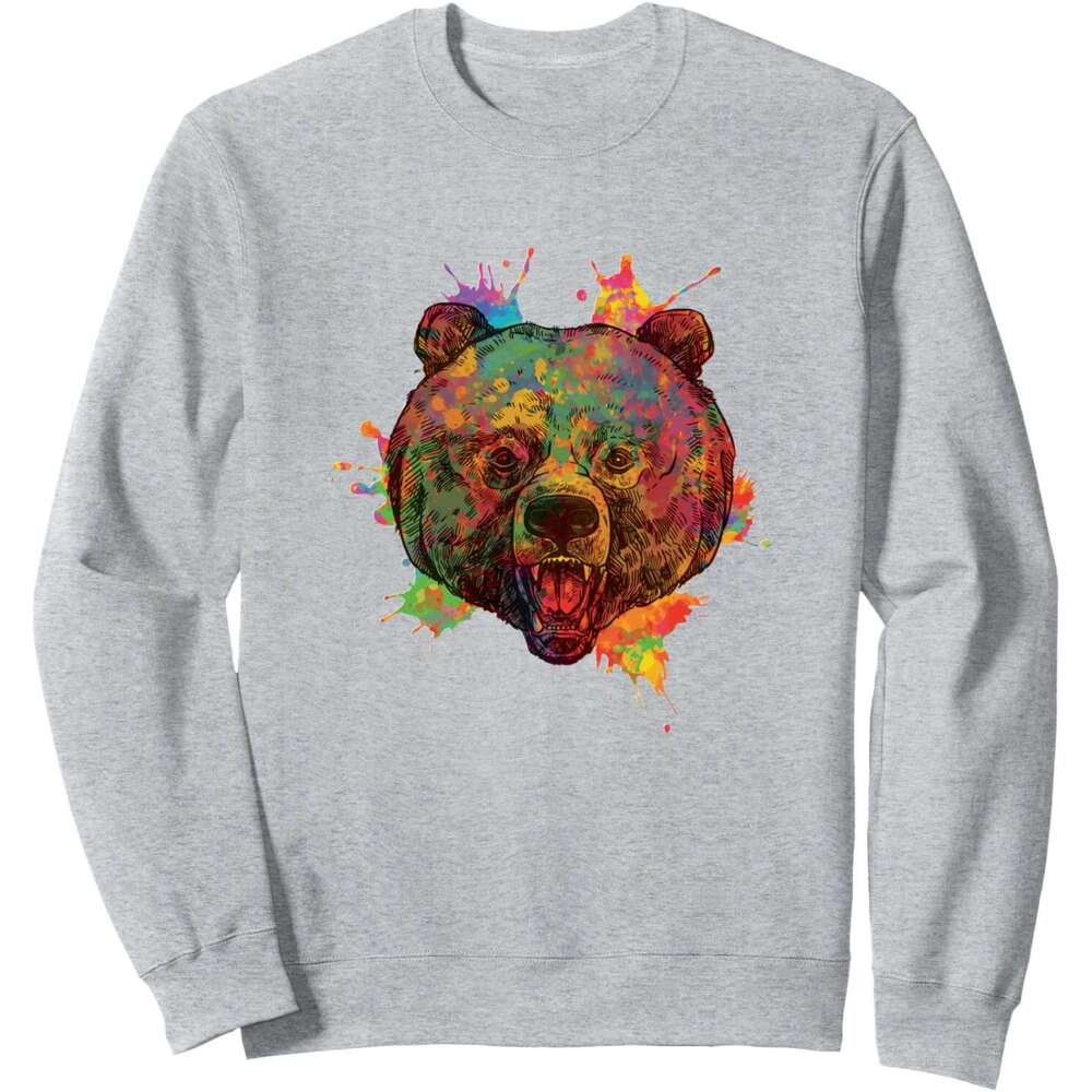 Long Sleeve Shirts for Men sweatshirt Fierce Aggressive Panda Animal Lover Art Gift Sweatshirt T shirt Tee Streetwear Casual tops clothes
