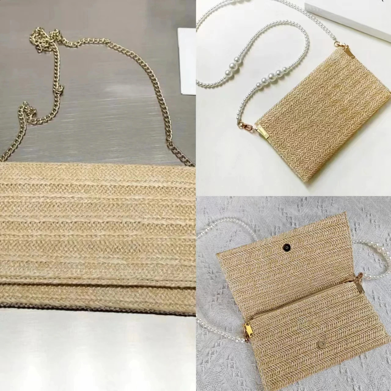 3 Summer Straw Small Handbag Wallet Fashion Womens Makeup Bag 240820 4