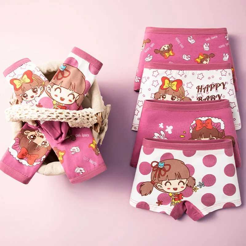 Girls Panties 4pcs/lot Briefs for Kids Cartoon Teenage Underwear for Girls Cotton Children Shorts Young Girl Thong 1-14years Y240821
