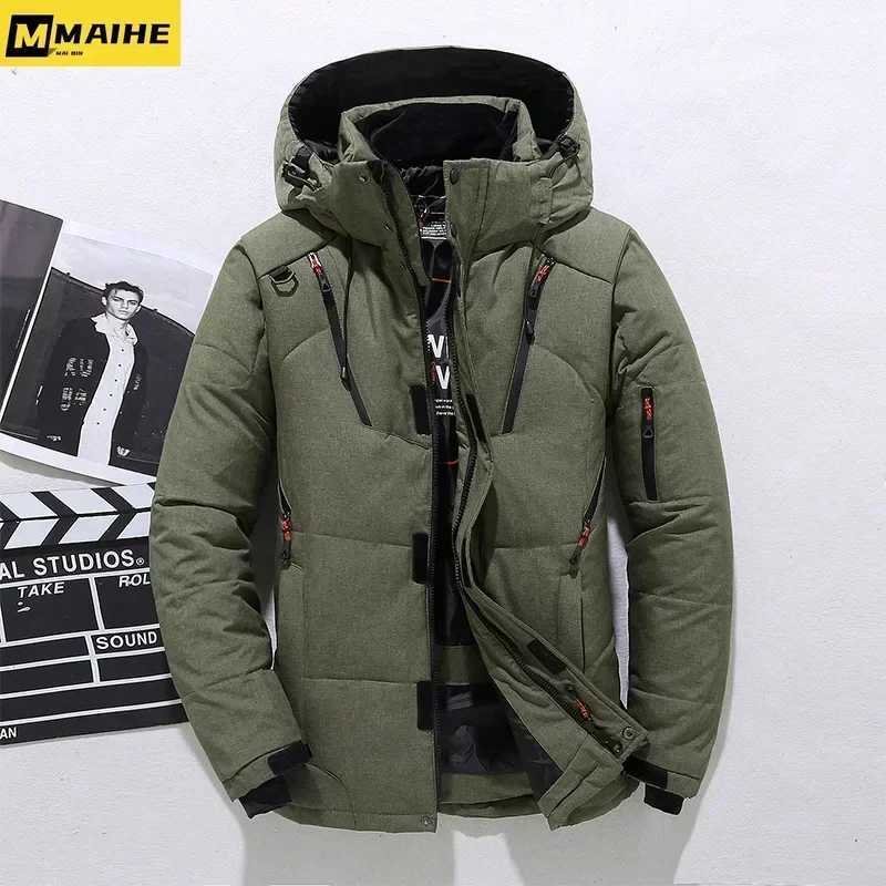 Puffer jacket -20 Degree Winter Parkas Men Down Jacket Male 90% White Duck Down Jacket Hooded Luxury Thick Warm Padded Snow Coat Oversized M240821